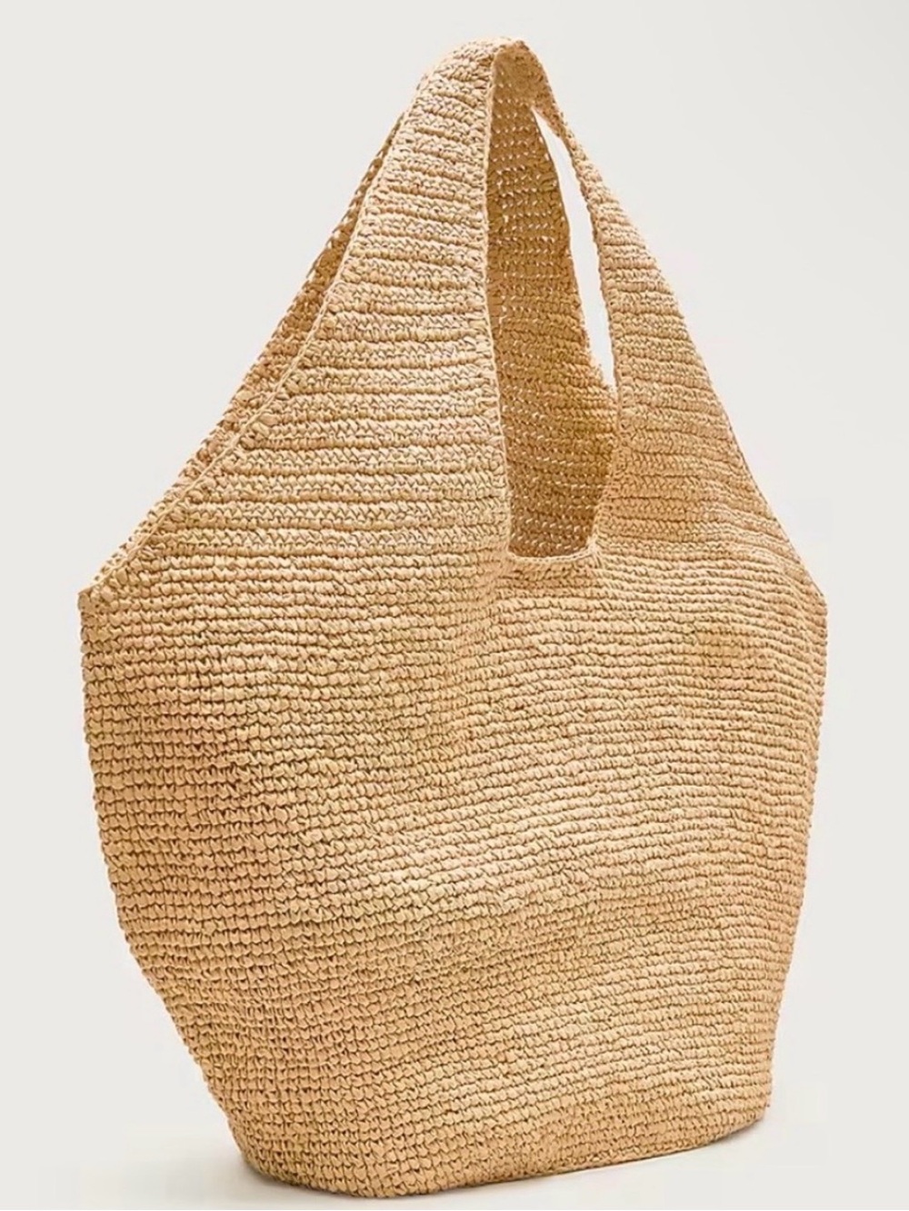 NWT J Crew Large HandKnotted Straw Tote Bag Natural - Picture 3 of 6